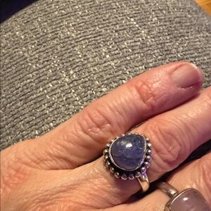Elegant Tanzanite Teardrop Ring